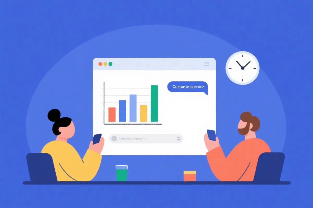 客服与数据支持插画